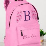 Σχολική Τσάντα Δημοτικού, Ροζ Χρώμα, Purple Flowers