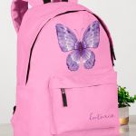 Σχολική Τσάντα Δημοτικού, Ροζ Χρώμα, Purple Butterfly