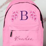 Σχολική Τσάντα Δημοτικού, Ροζ Χρώμα, Purple Flowers