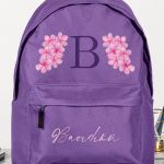 Σχολική Τσάντα Δημοτικού, Μωβ Χρώμα, Purple Flowers