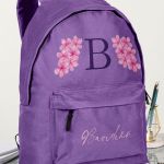 Σχολική Τσάντα Δημοτικού, Μωβ Χρώμα, Purple Flowers