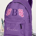 Σχολική Τσάντα Δημοτικού, Μωβ Χρώμα, Purple Flowers