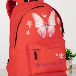 Σχολική Τσάντα Δημοτικού, Κόκκινο Χρώμα, Pink Butterfly