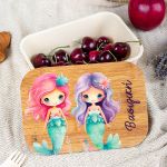 Παιδικό Δοχείο Φαγητού με το Όνομα του Παιδιού, Mermaid Friends