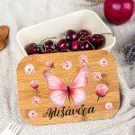 Παιδικό Δοχείο Φαγητού με το Όνομα του Παιδιού, Flowers And Fly