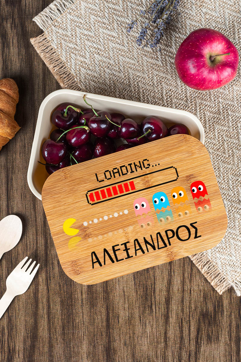 Παιδικό Δοχείο Φαγητού με το Όνομα του Παιδιού, Pixel Run