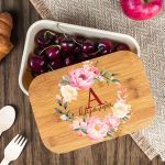 Παιδικό Δοχείο Φαγητού με το Όνομα του Παιδιού, Floral Mono