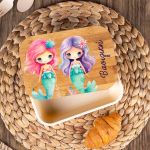 Παιδικό Δοχείο Φαγητού με το Όνομα του Παιδιού, Mermaid Friends