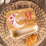 Παιδικό Δοχείο Φαγητού με το Όνομα του Παιδιού, Roses In Moon