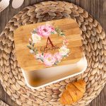 Παιδικό Δοχείο Φαγητού με το Όνομα του Παιδιού, Floral Mono