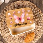 Παιδικό Δοχείο Φαγητού με το Όνομα του Παιδιού, Flowers And Fly