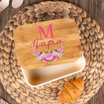 Παιδικό Δοχείο Φαγητού με το Όνομα του Παιδιού, Rose Monogram