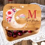 Παιδικό Δοχείο Φαγητού με το Όνομα του Παιδιού, Roses In Moon