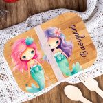 Παιδικό Δοχείο Φαγητού με το Όνομα του Παιδιού, Mermaid Friends