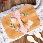 Παιδικό Δοχείο Φαγητού με το Όνομα του Παιδιού, Floral Mono