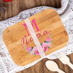 Παιδικό Δοχείο Φαγητού με το Όνομα του Παιδιού, Rose Monogram