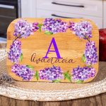 Παιδικό Δοχείο Φαγητού με το Όνομα του Παιδιού, Violet Flowers