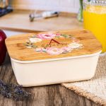 Παιδικό Δοχείο Φαγητού με το Όνομα του Παιδιού, Floral Mono