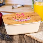 Παιδικό Δοχείο Φαγητού με το Όνομα του Παιδιού, Rose Monogram