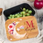 Παιδικό Δοχείο Φαγητού με το Όνομα του Παιδιού, Roses In Moon