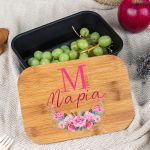 Παιδικό Δοχείο Φαγητού με το Όνομα του Παιδιού, Rose Monogram