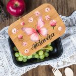 Παιδικό Δοχείο Φαγητού με το Όνομα του Παιδιού, Flowers And Fly