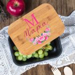 Παιδικό Δοχείο Φαγητού με το Όνομα του Παιδιού, Rose Monogram