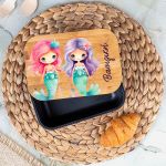 Παιδικό Δοχείο Φαγητού με το Όνομα του Παιδιού, Mermaid Friends