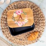 Παιδικό Δοχείο Φαγητού με το Όνομα του Παιδιού, Floral Mono