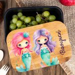 Παιδικό Δοχείο Φαγητού με το Όνομα του Παιδιού, Mermaid Friends