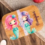 Παιδικό Δοχείο Φαγητού με το Όνομα του Παιδιού, Mermaid Friends