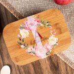 Παιδικό Δοχείο Φαγητού με το Όνομα του Παιδιού, Floral Mono