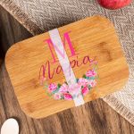 Παιδικό Δοχείο Φαγητού με το Όνομα του Παιδιού, Rose Monogram