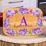 Παιδικό Δοχείο Φαγητού με το Όνομα του Παιδιού, Violet Flowers