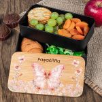 Δοχείου Φαγητού 2 Επιπέδων, με το Όνομα του Παιδιού, Flowers