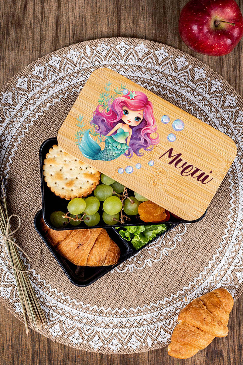 Δοχείου Φαγητού 2 Επιπέδων, με το Όνομα του Παιδιού, Bubbles