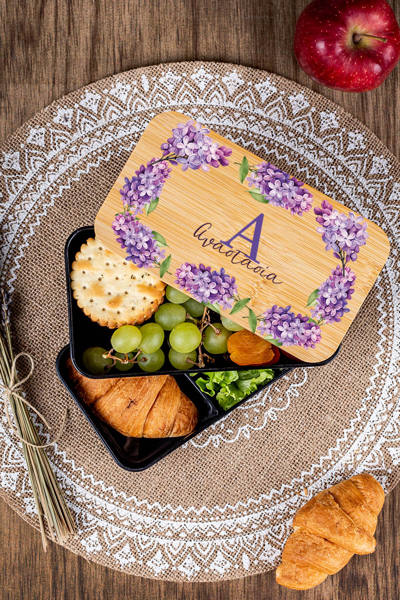 Δοχείου Φαγητού 2 Επιπέδων, με το Όνομα του Παιδιού, Blooms