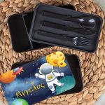 Δοχείου Φαγητού 2 Επιπέδων, με το Όνομα του Παιδιού, Space