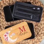 Δοχείου Φαγητού 2 Επιπέδων, με το Όνομα του Παιδιού, Moon