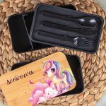 Δοχείου Φαγητού 2 Επιπέδων, με το Όνομα του Παιδιού, Unicorn