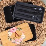 Δοχείου Φαγητού 2 Επιπέδων, με το Όνομα του Παιδιού, Roses