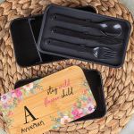 Δοχείου Φαγητού 2 Επιπέδων, με το Όνομα του Παιδιού, Wildflower