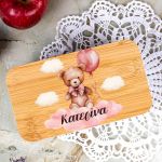 Δοχείου Φαγητού 2 Επιπέδων, με το Όνομα του Παιδιού, Clouds