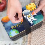 Δοχείου Φαγητού 2 Επιπέδων, με το Όνομα του Παιδιού, Space