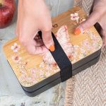 Δοχείου Φαγητού 2 Επιπέδων, με το Όνομα του Παιδιού, Flowers