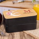 Δοχείου Φαγητού 2 Επιπέδων, με το Όνομα του Παιδιού, Moon