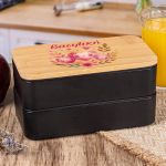 Δοχείου Φαγητού 2 Επιπέδων, με το Όνομα του Παιδιού, Hearts