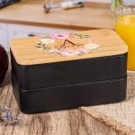 Δοχείου Φαγητού 2 Επιπέδων, με το Όνομα του Παιδιού, Roses