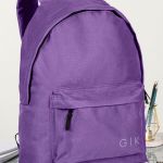 Σχολική Τσάντα Γυμνασίου και Λύκειου, Μωβ Χρώμα, Minimalist