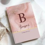 Σκληρόδετο Premium Τετράδιο με Σχέδιο Gold Marble Monogram